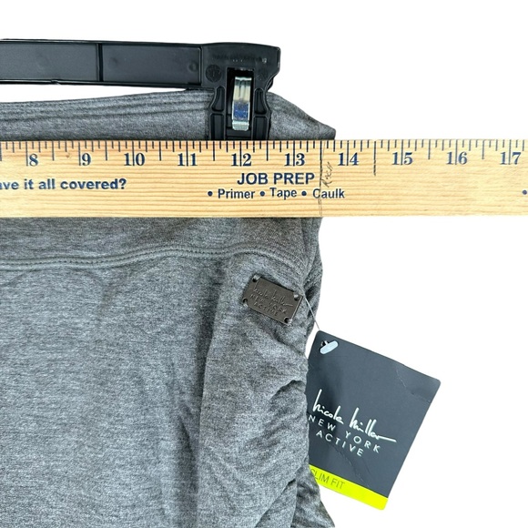 Nicole Miller NWT Women’s S Small Gray Drapey Ruched Stretch Skirt Active - Picture 7 of 14